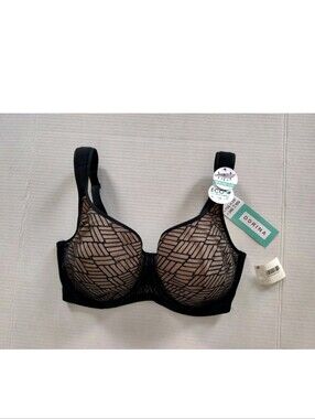 Dorina Women's Leila Light Padded Demi Bra Size 34G Black